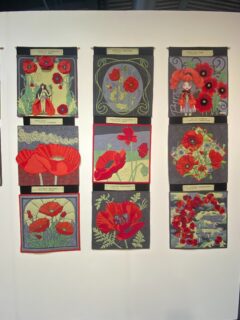 Festival of Quilts. Isn’t this a beautiful thought provoking exhibition?These are from the Cherrywood Poppy challenge.
#festivalofquilts #poppy