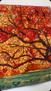 Yesterday I visited the New Horizons textile exhibition in Baldock, Herts. It’s a small but beautifully curated exhibition. The artists have worked to the theme Variations and there is a wide variety of interpretations to this theme. I took just a few pics of my favourites and they are as follows:
1. Autumn Walks by Teresa Dunn
2. Hidden Forest by Teresa Dunn
3. Full Garden by Stephanie Pettengell
4. Scapes by Connie Gilham
5. Apologies but didn’t get the maker
6. Details of the exhibition
It closes on Saturday if you are thinking of visiting.