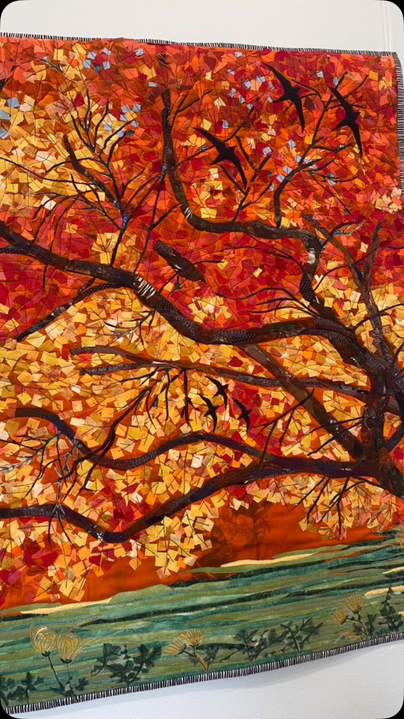 Yesterday I visited the New Horizons textile exhibition in Baldock, Herts. It’s a small but beautifully curated exhibition. The artists have worked to the theme Variations and there is a wide variety of interpretations to this theme. I took just a few pics of my favourites and they are as follows:
1. Autumn Walks by Teresa Dunn
2. Hidden Forest by Teresa Dunn
3. Full Garden by Stephanie Pettengell
4. Scapes by Connie Gilham
5. Apologies but didn’t get the maker
6. Details of the exhibition
It closes on Saturday if you are thinking of visiting.