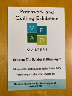 The quilt group that I belong to has an exhibition coming up on October 17th. There will be lots of great quilts to see and things to buy. @stitch_and_knit_brookmanspark will be trading so a good opportunity to stock up on supplies. Look forward to seeing you if you can make it.
#quiltshow #quiltexhibition