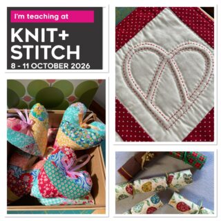 Just seven days until The Knit and Stitch show at Ally Pally. I’m teaching there on Thursday and Friday and have some spaces on these three workshops - Liberty FPP hearts, Italian corded quilting and reusable Fabric Christmas crackers. I would love to see you.
#knitandstitchshow #stitch #sew